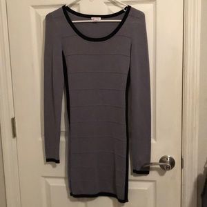 Grey & Black Bodycon Dress